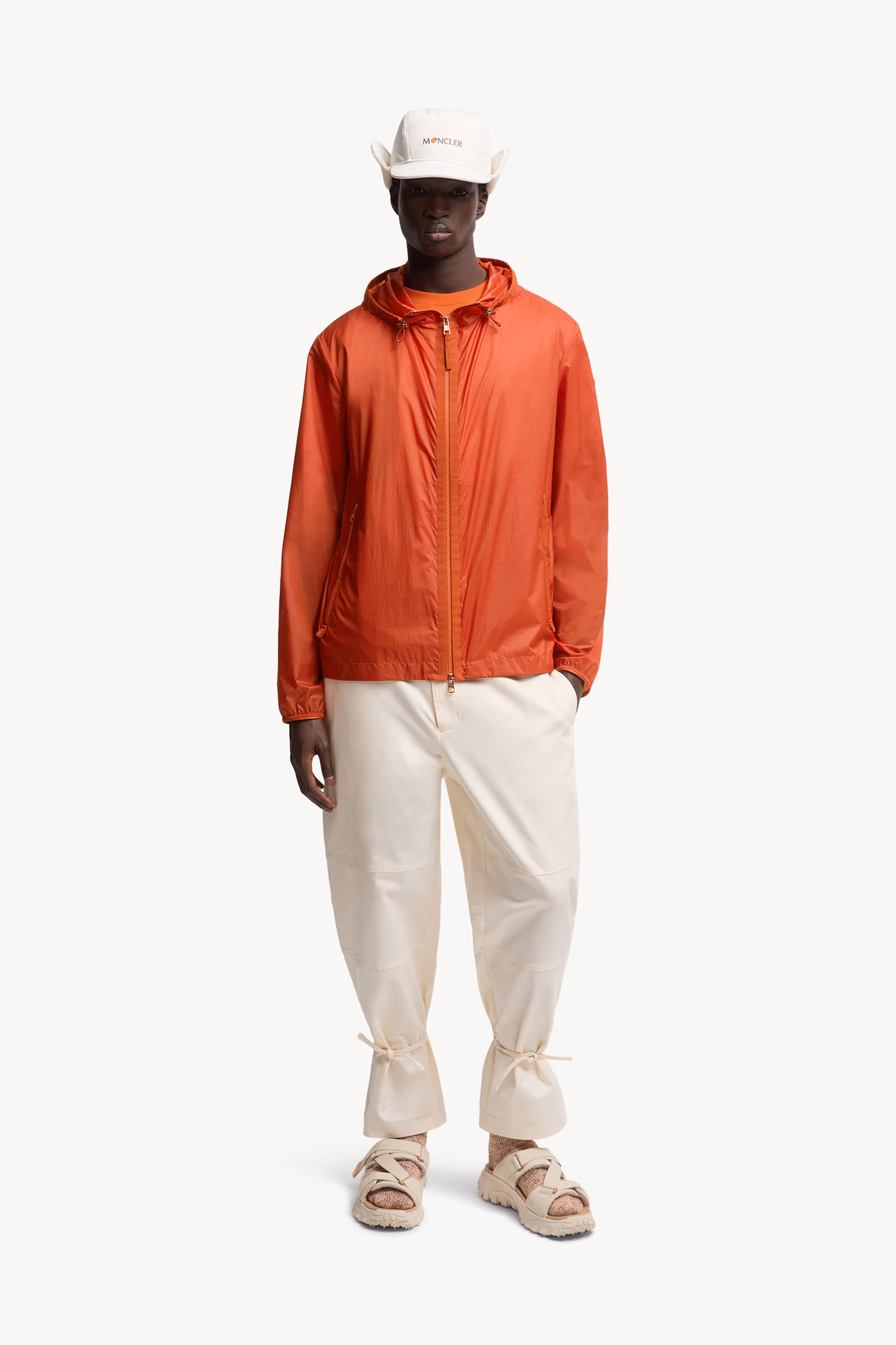 Moncler x Gilga Farm Designed by Donald Glover Hamlin Hooded Windbreaker Men Bright Orange Moncler 0